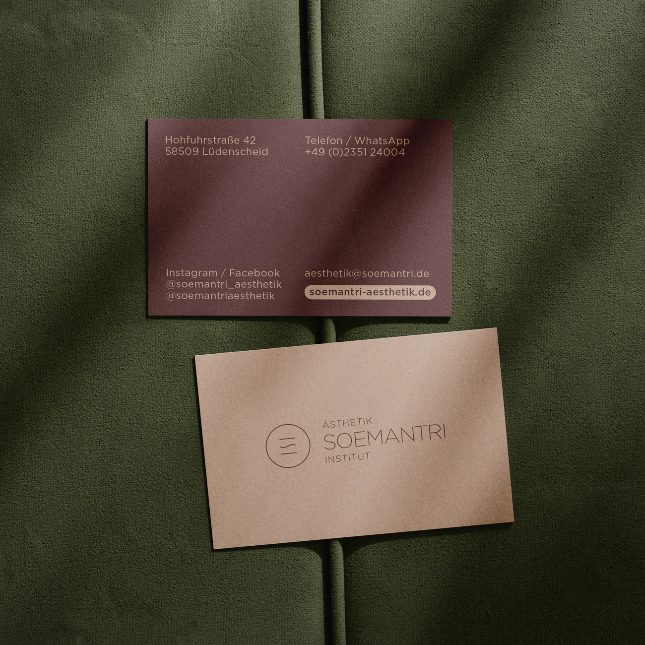 Soemantri Ästhetik Institut Lüdenscheid vertraut A87 Design Büro, Werbeagentur, Werbung, Grafik- und Webdesign aus Lüdenscheid und Südwestfalen, Designstudio, Designagentur, Logo Design, Corporate Design, Markenauftritt, NRW, Nordrhein-Westfalen